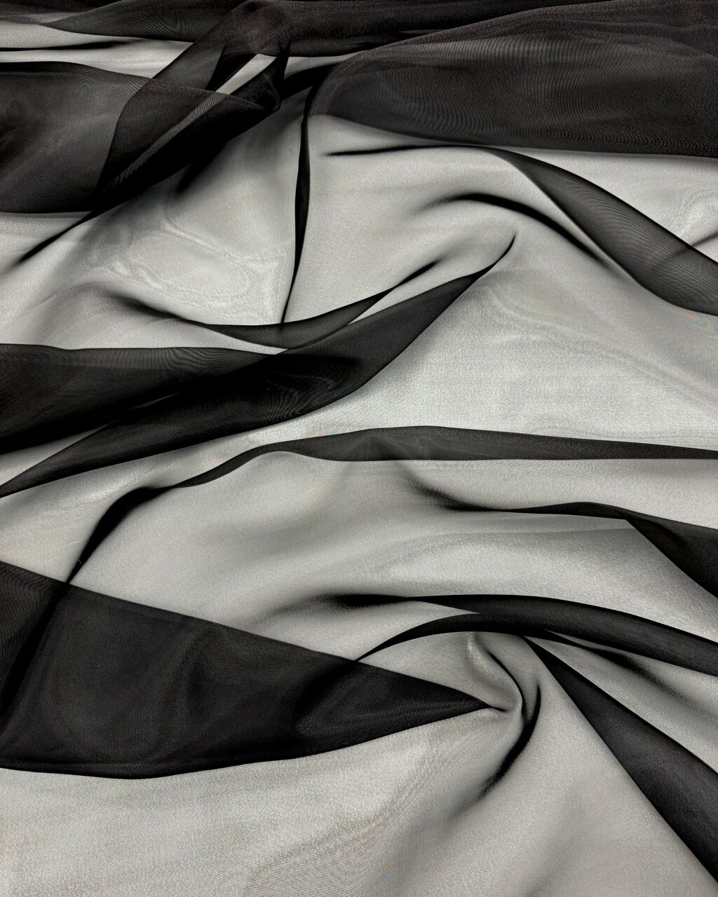 Black Crystal Organza Fabric by the Yard, 60" Wide Sheer Lightweight Organza for Wedding Dresses, Event Decor, Curtains & Sewing